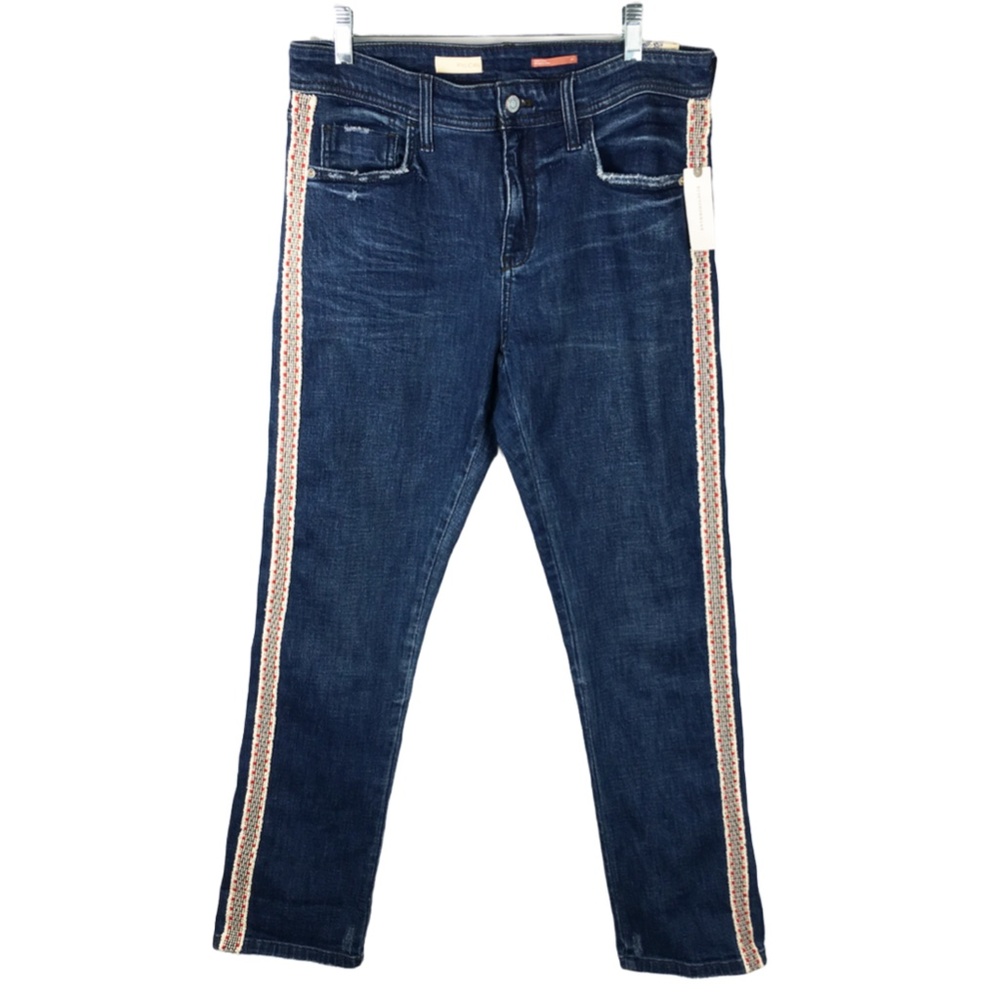 Anthropologie Pilcro Women's Side Stripe Slim Boyfriend Crop Jean 30 NWT